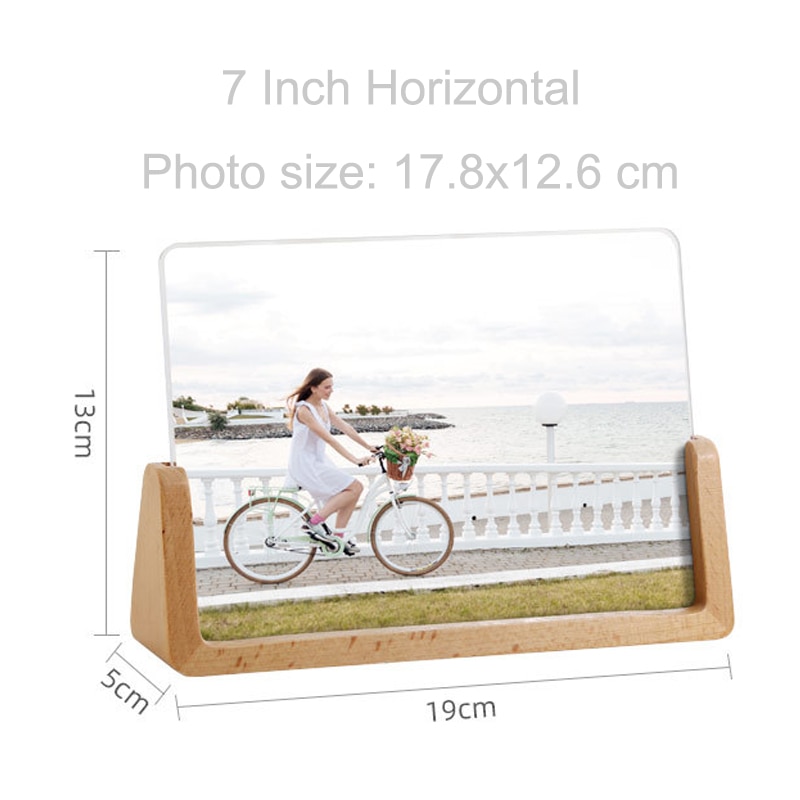 European Solid Wooden Photo Frame Innovative 6 Inch 7 Inch Acrylic U Shaped Photo Holder Frame Home Desk Decoration