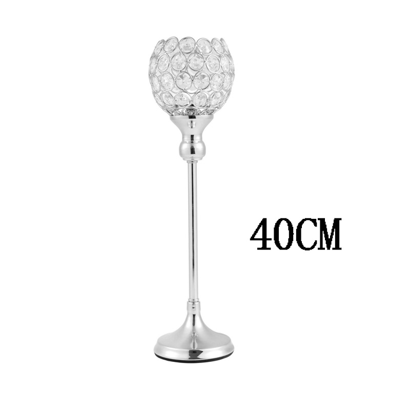 Candelabro de cristal para mesa de comedor, candelabros de Metal para decoración de bodas, Navidad y Halloween, 1 unidad: 40CM