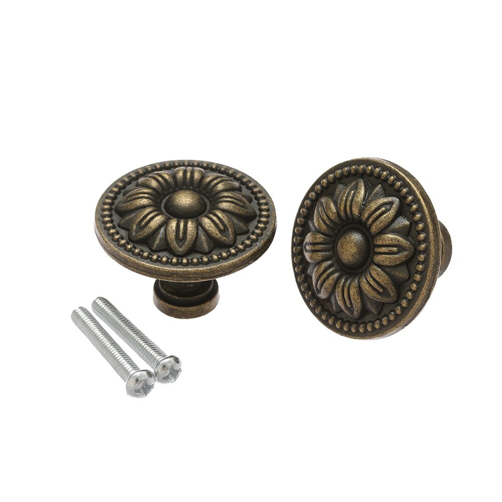 2 stk / mye retro trekkhåndtak bronse tone legering møbler maskinvare beslag skap trekkhåndtak kjøkken skuff skap dør knotter: type 7