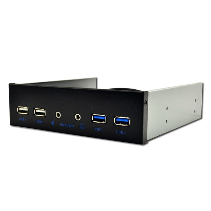 5.25 Inch Desktop Pc Case Internal Front Panel Usb Hub 2 Ports Usb 3.0 And 2 Ports Usb 2.0 With Hd Audio Port 20 Pin Connector