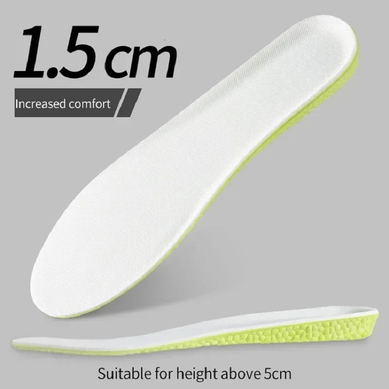 Solette invisibili per aumentare l'altezza Scarpe in memory foam verde Suola traspirante Comoda per uomo Donna Soletta per la cura dei piedi: Black / 38
