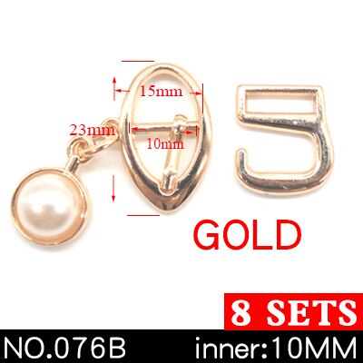 8 jeux de boucles métalliques 9 crochets | Pour courber les chaussures, sacs, boucles de ceinture, décoration bricolage, accessoires pour chaussures à coudre: NO.076B 10mm 8sets