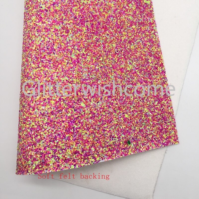 Sequin terwishcome 30X134CM mini rouleau rose jaune menthe mélangé paillettes cuir tissu vinyle pour nœuds, GM895B