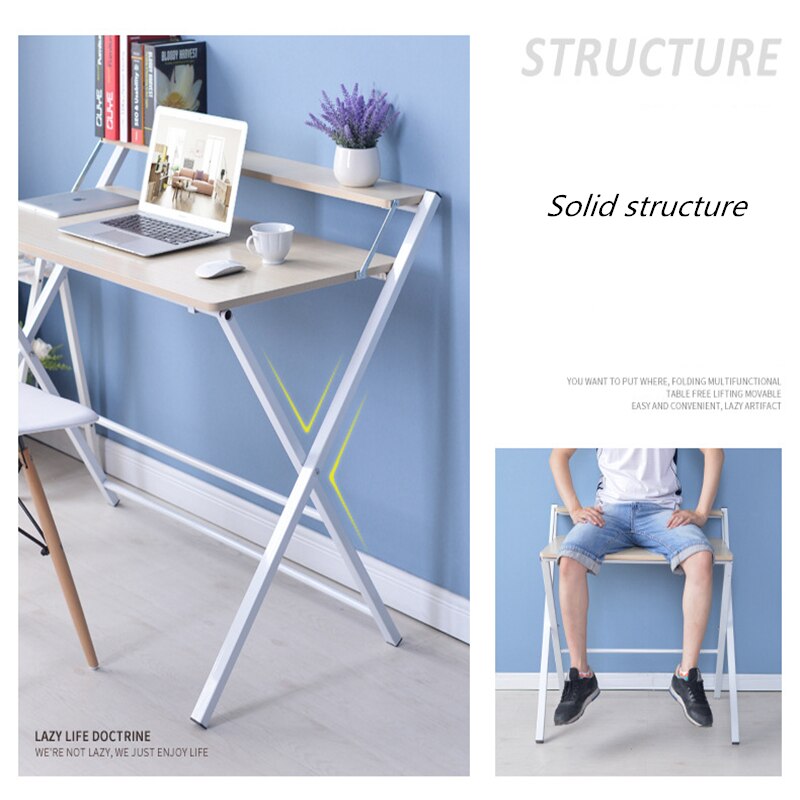 High foldable home laptop desk living room bedroom space saving portable desk writing desk office desk laptop table