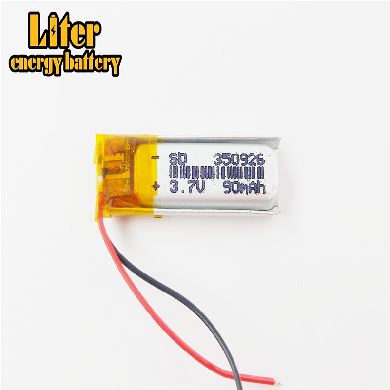 Batterie Rechargeable li-po 3.7V 90mAh, 350926 Lithium polymère, pour Mp3 MP4 MP5 GPS PSP mobile bluetooth