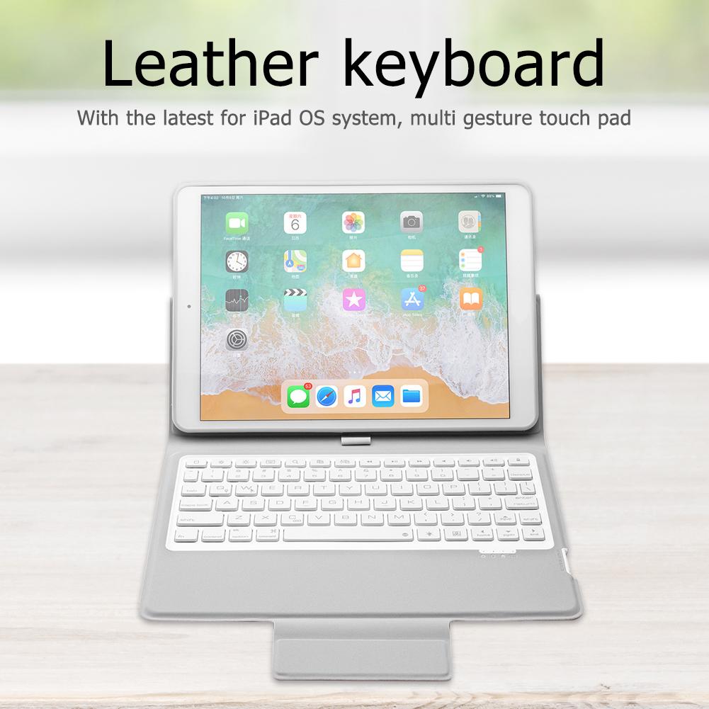 Tablet Keyboard Multi-function 78 Key Bluetooth Leather Case Keyboard Backlight Flip Cover Keypad for iPad