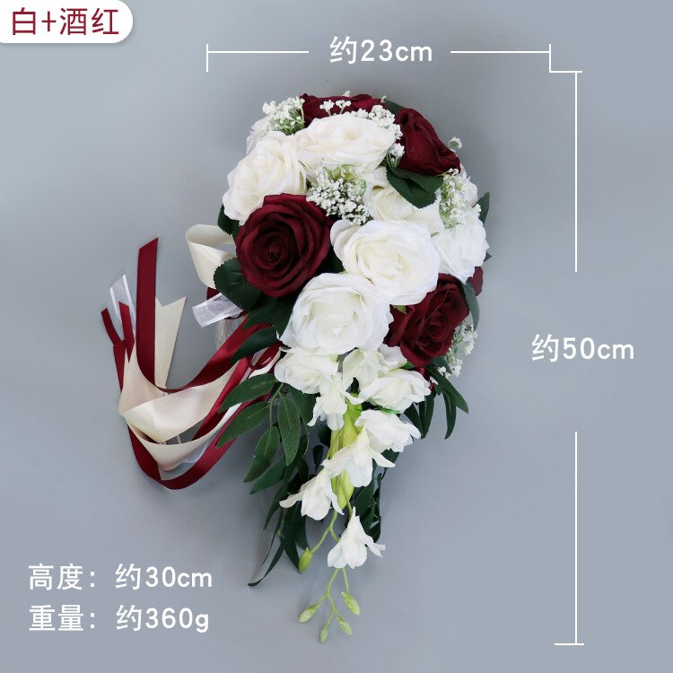 Popodion Hochzeit Strauß Braut Strauß Wasser Tröpfchen Mit Blumen Hochzeit Blumen Braut Blumensträuße war10151: Wein heiraten