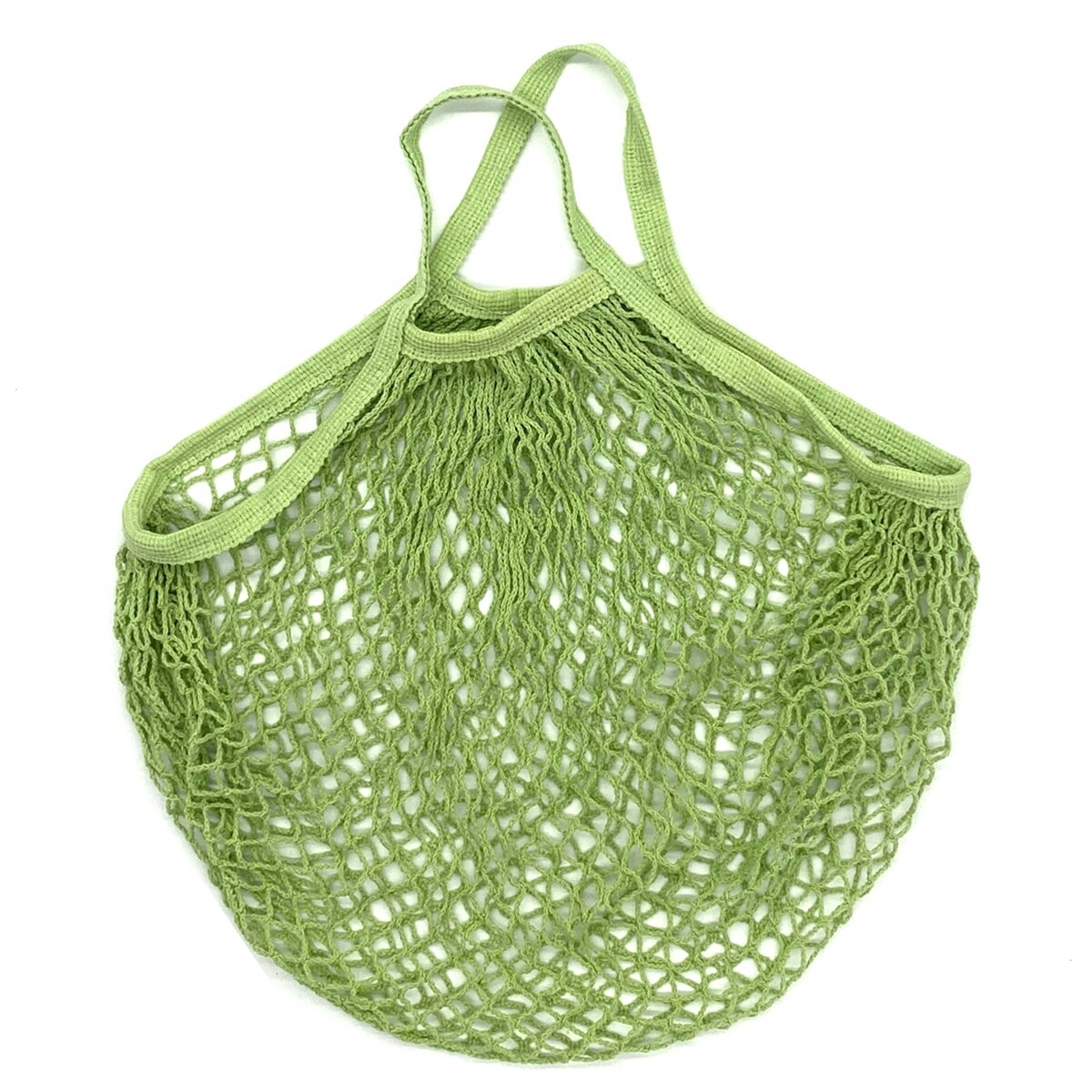 Tragbare Wiederverwendbare Taschen für Obst Gemüse Tasche Baumwolle Gittergewebe Schnur Organizer Handtasche Kurzen Griff Netz Einkaufen Taschen Tote: Avocado Grün