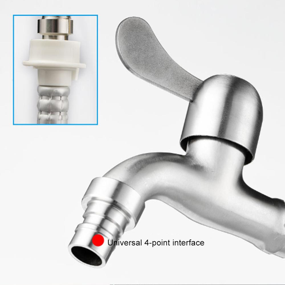 Roestvrij Staal Wasmachine Kraan 4 Punten Water Inlaat Multifunctionele Outdoor Tuin Wasmachine Bibcocks Voor Thuis