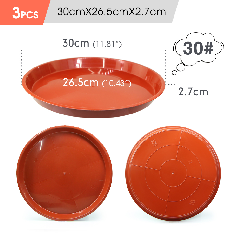 3-5PC Durable Plastic Plant Saucer Brown White Black 14-30cm Round Drip Plant Tray Flower Pot Indoor Outdoor Home Garden Supplie: plum