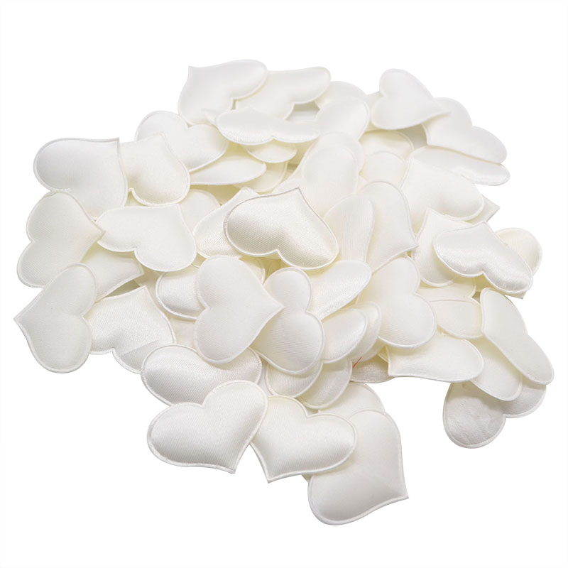 Esponja de confeti con corazón romántico para decoración de San Valentín, 100 Uds., pétalos de corazón, confeti de boda, bricolaje: Blanco