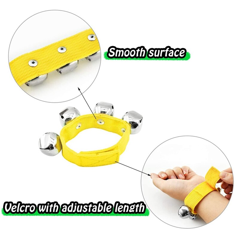 Pols Klokken, Hand Percussie Jingle Bells Muzikale Ritme Instrument Voor Klaslokaal Of Feestartikelen (6 Kleuren, 24Pcs)