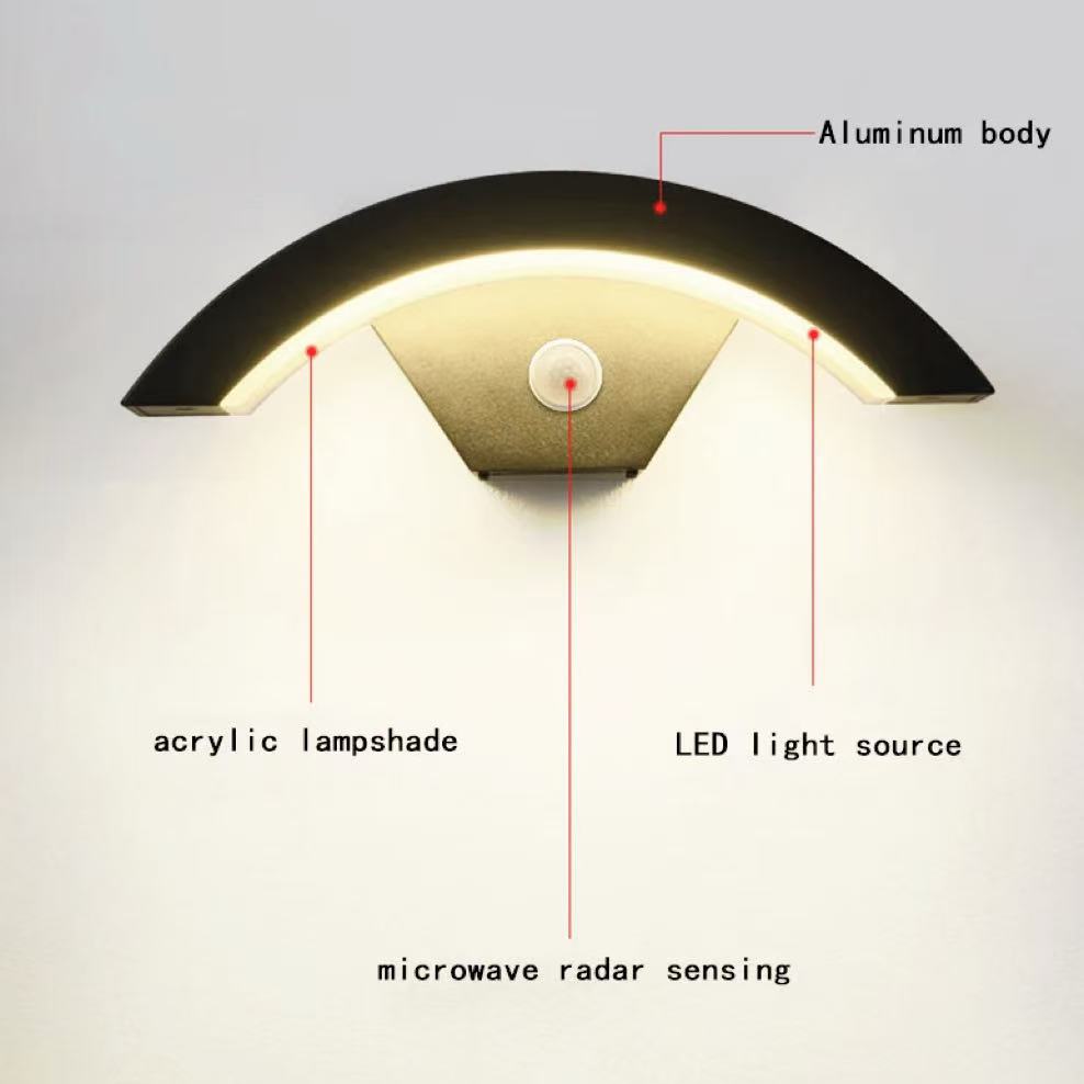 Buitenwandlamp Waterdicht IP65/LED-verlichting PIR Bewegingssensor 18W24W36W/Moderne Villa Tuin Veranda Ingang Aluminium Lamplichaam