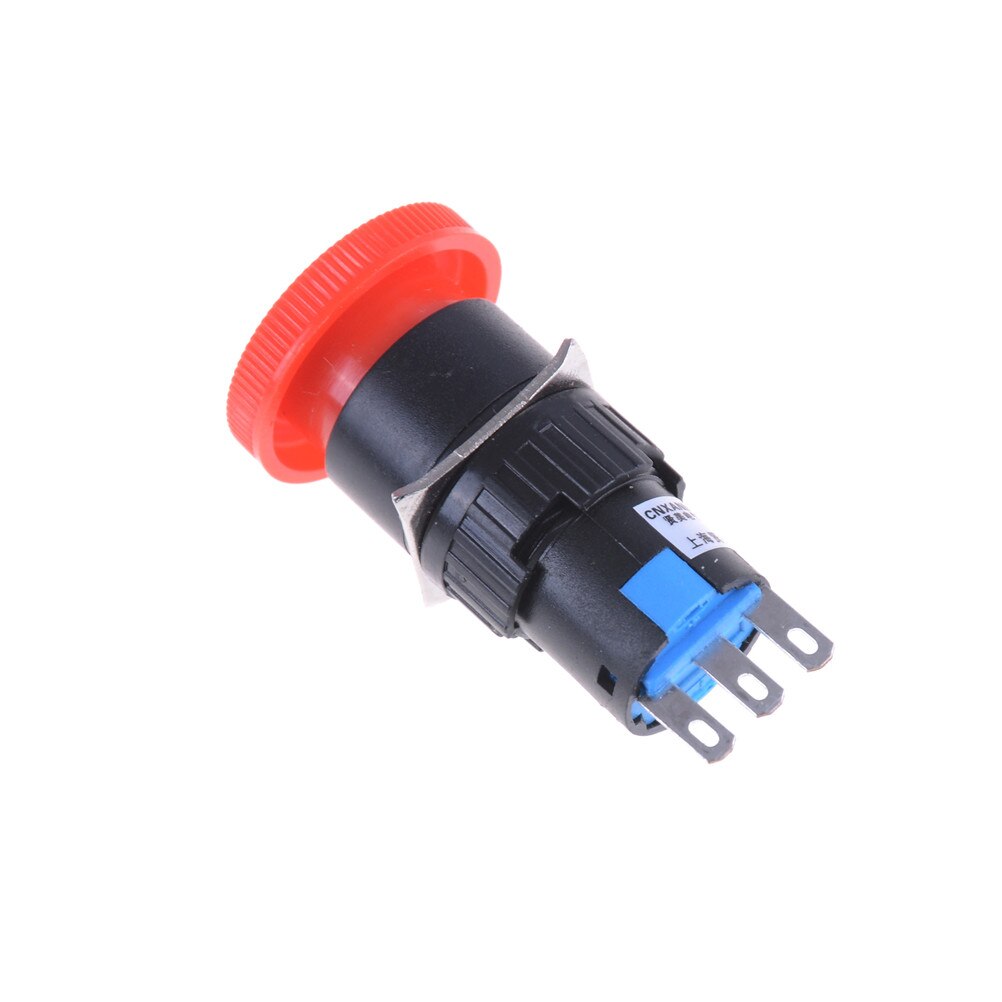16mm røde svampe nødstop e-stop switch 3 pins no+nc  dc 30v 5a ac 250v 3a nødstop trykknapkontakt