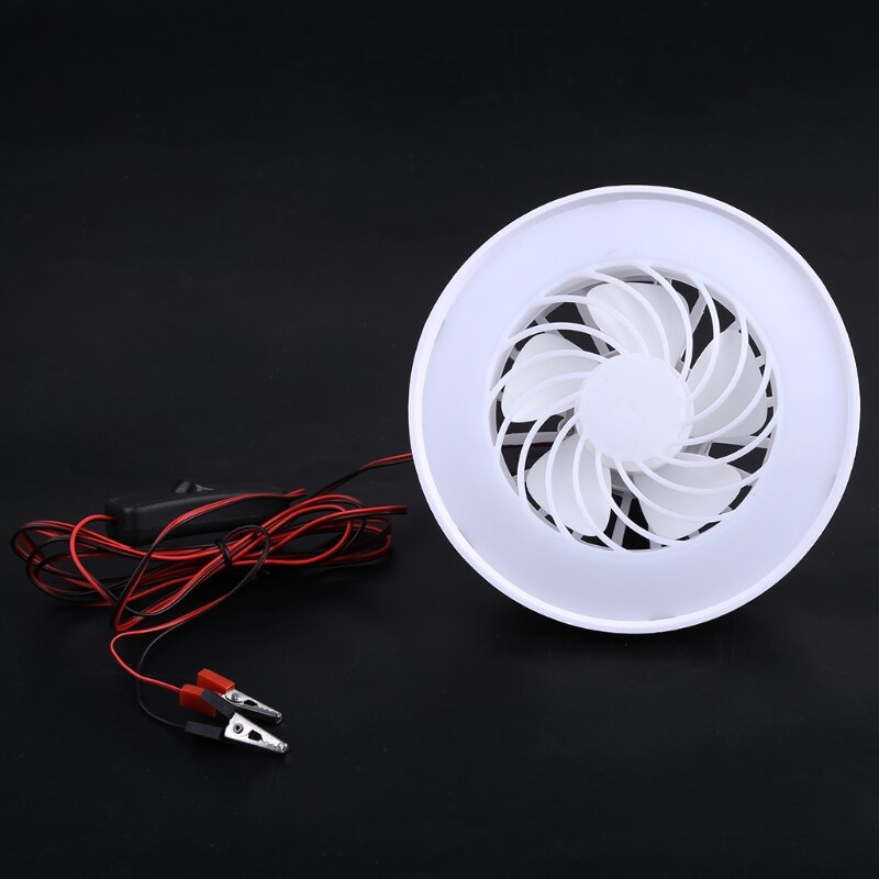 2in1 12V Ceiling Fan with LED Light Lamp Hanging Camping Tent Fan Lanterns for Outdoor Hiking Barbecue Home Dormitory