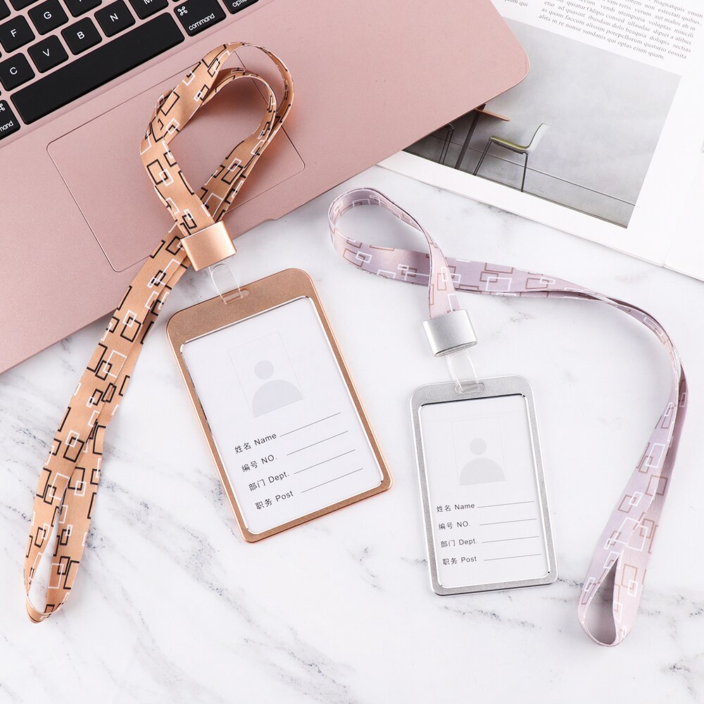 Aluminum Alloy Office Card Storage Supplies Pass Badge Card Sleeve Multi-use Work Card Holder Protector Cover ID Business Case