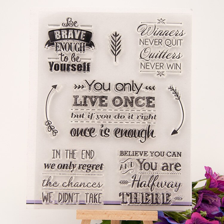 Dolce Vita-timbre Live une fois clair | Sceau de timbre anglais Transparent en Silicone, pour bricolage et Scrapbooking, fournitures d'album photo: Default Title
