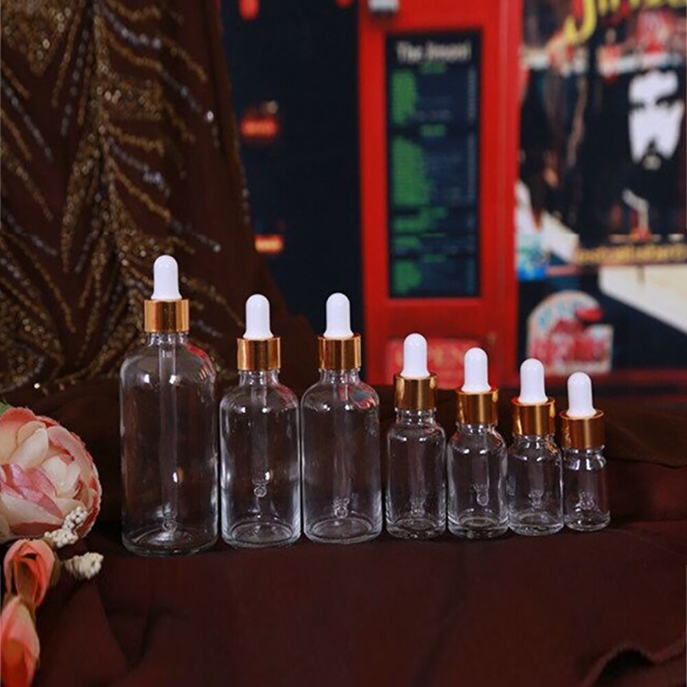 Mini 5ml-100ml Transparent Glass Reagent Liquid Empty Cosmetic Bottle Portable Refillable Bottle Makeup