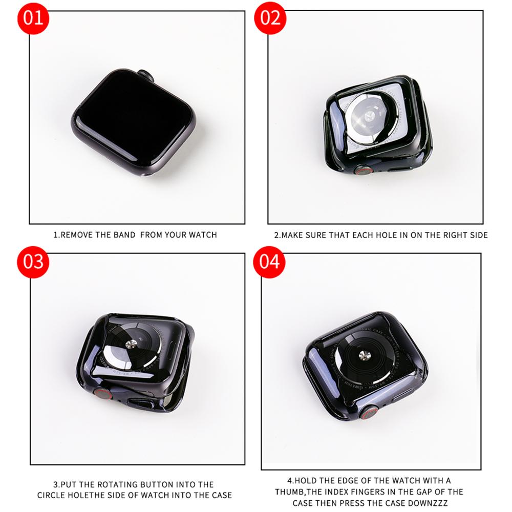 360 slankt urcover til apple watch case serie 5 4 3 2 1 42mm 38mm blød klar tpu skærmbeskytter til iwatch 44mm 40mm