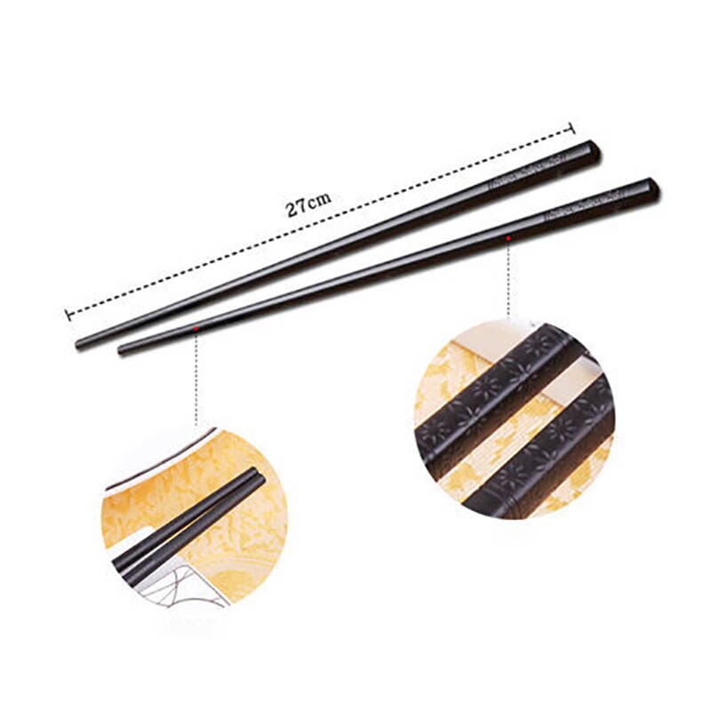 Palillos de metal antideslizantes para Sushi, utensilios de cocina reutilizables de estilo japonés/chino, bonito en blanco y negro, 1 par: 27cm cherry blossom