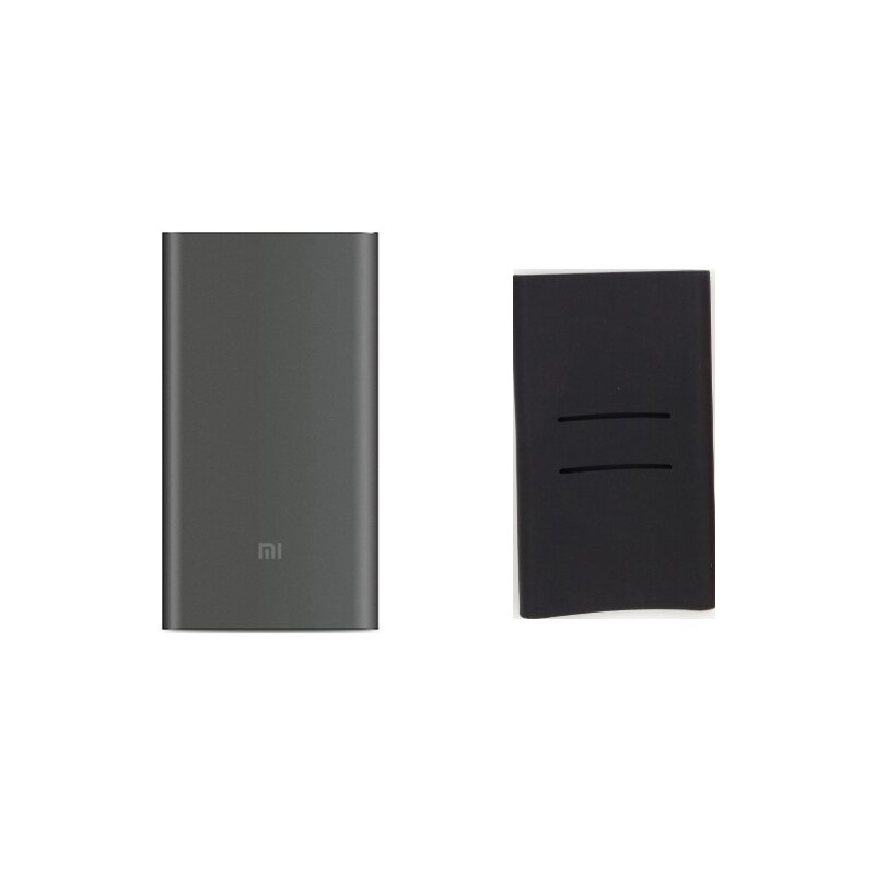 Original mi Xiaomi Power Bank 10000mAh Pro Type-C External Battery portable charging 10000mAh Two-way Quick Charge 18W Powerbank: Add Black Case