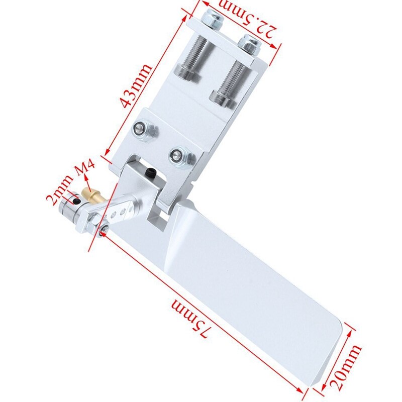Aluminium lang rc båt ror med vannoppsamler absorberende styring for elektrisk gass fjernkontroll modell deler cnc