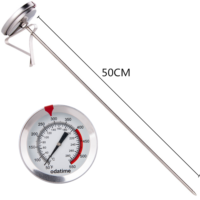 Odatime 40/50 CM Rvs Thermometer Voor Vlees Water BBQ Grill Oven Keuken Thermometer Maaltijden Snelle Koorts temperatuurmeter: green
