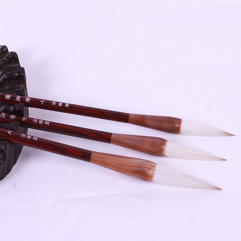3Pcs Kalligrafie Borstels Professionele Uitstekende Wolf Haar Chinese Kalligrafie Kanji Japanse Sumi Tekening Borstel (Maat S M L)
