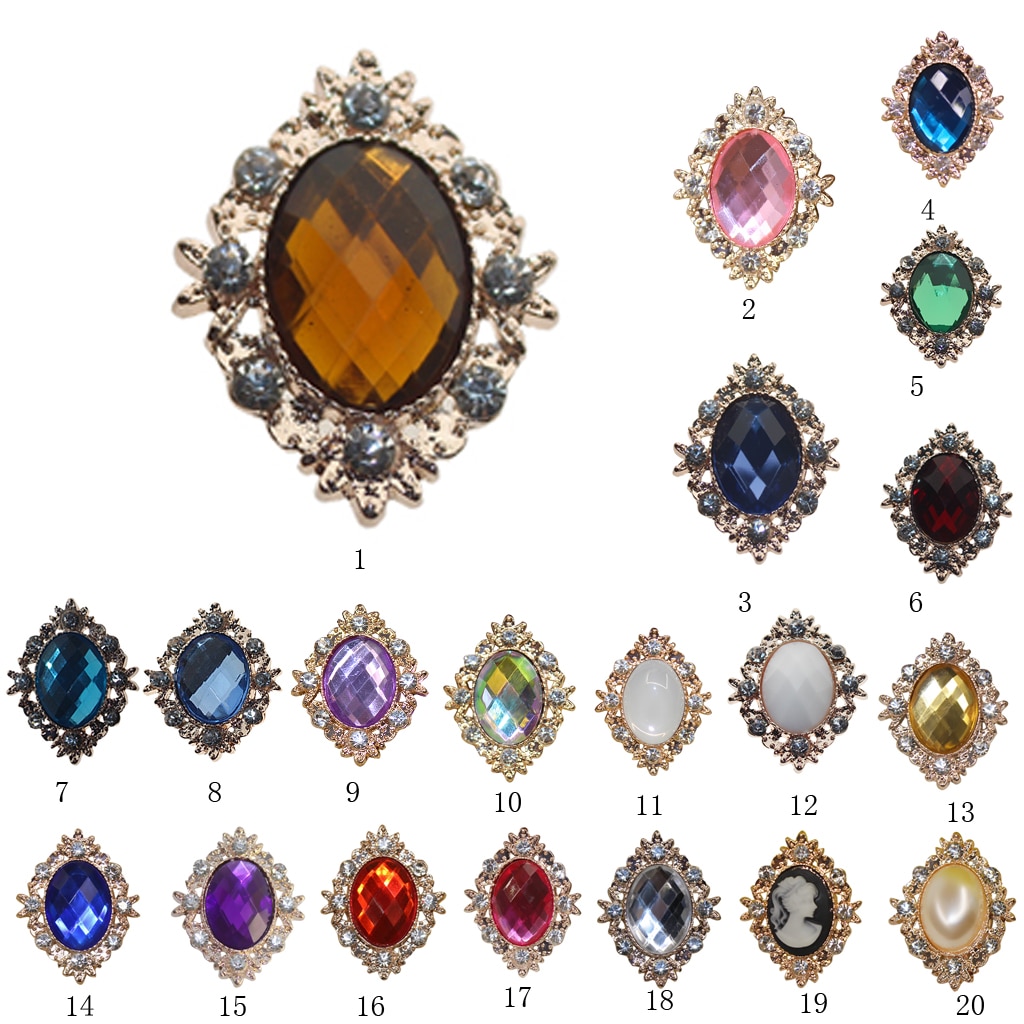 10 Pcs 25 Mm Strass Cabochons Plaksteen Crystal Knoppen Versieringen Bruiloft Sieraden Telefoon Decor Diy Kledingstuk Naaien Acce