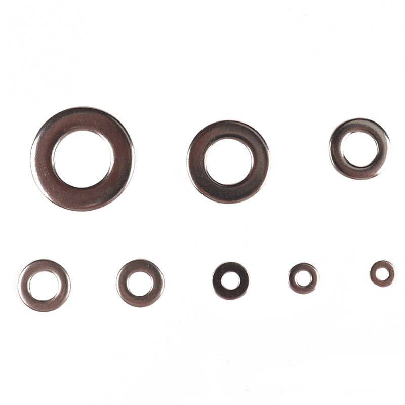 380-Pack Rondella Piana In Acciaio Inox Assortimento Set (M2 M2.5 M3 M4 M5 M6 M8 M10) 8 diverse Dimensioni per la Casa Automotive