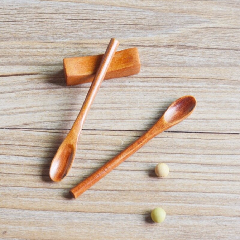 Super Mini Spoon Gram 9*1.2CM Small Wooden Spoon for Medicine Spoon Pill Stir Wood Kitchen