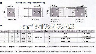 1000mm 10 x 15 mm kabel sleepketting radius 38mm draaddrager 10*15*r38