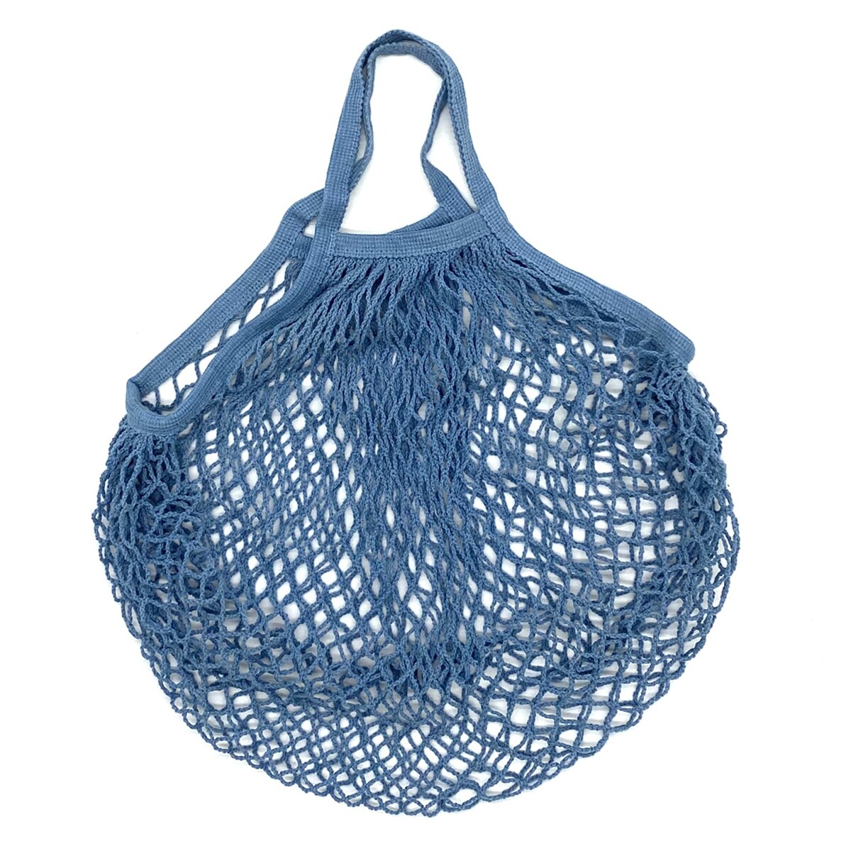 Tragbare Wiederverwendbare Taschen für Obst Gemüse Tasche Baumwolle Gittergewebe Schnur Organizer Handtasche Kurzen Griff Netz Einkaufen Taschen Tote: grau Blau