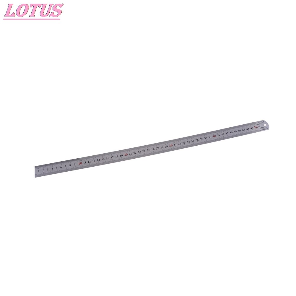 50 cm ruler 20 inch stainless steel precision double-sided stainless steel material 0-50 cm metric unit on both sides 1pc