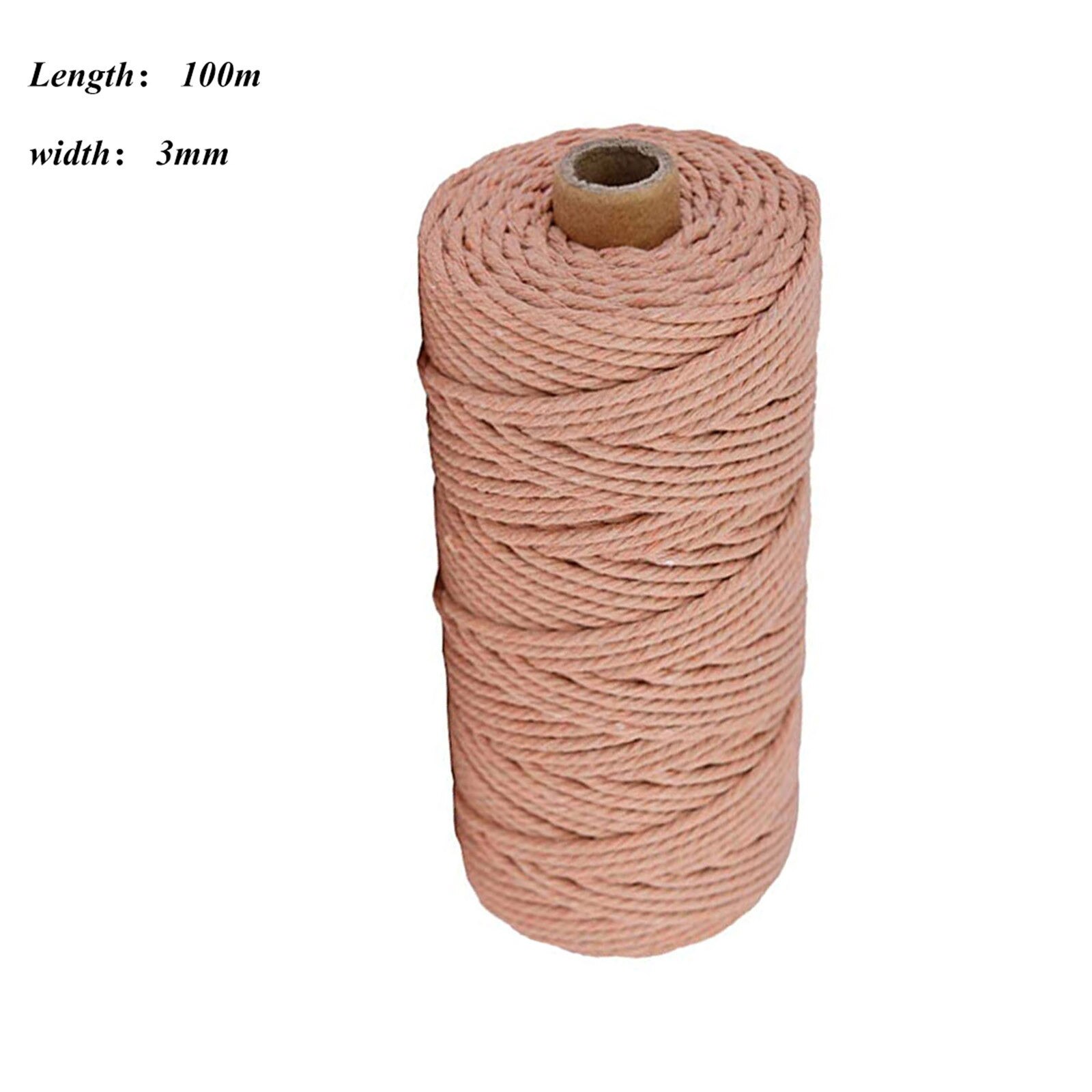 3mm Macrame Cotton Cord Hanging Rope Craft Cord DIY Crafts Knitting 100M