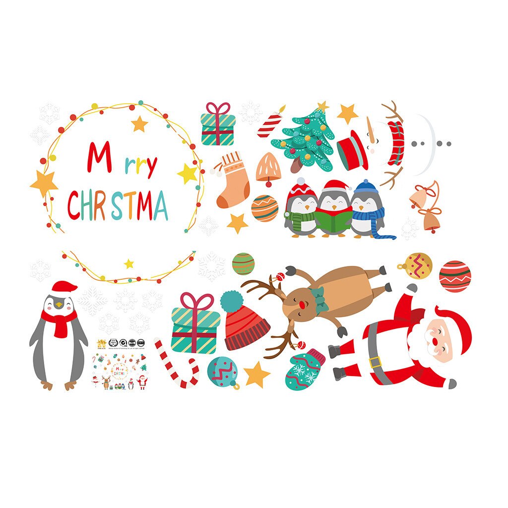 Christmas Wall Stickers Home Decor Stickers Cute Christmas Window Stickers