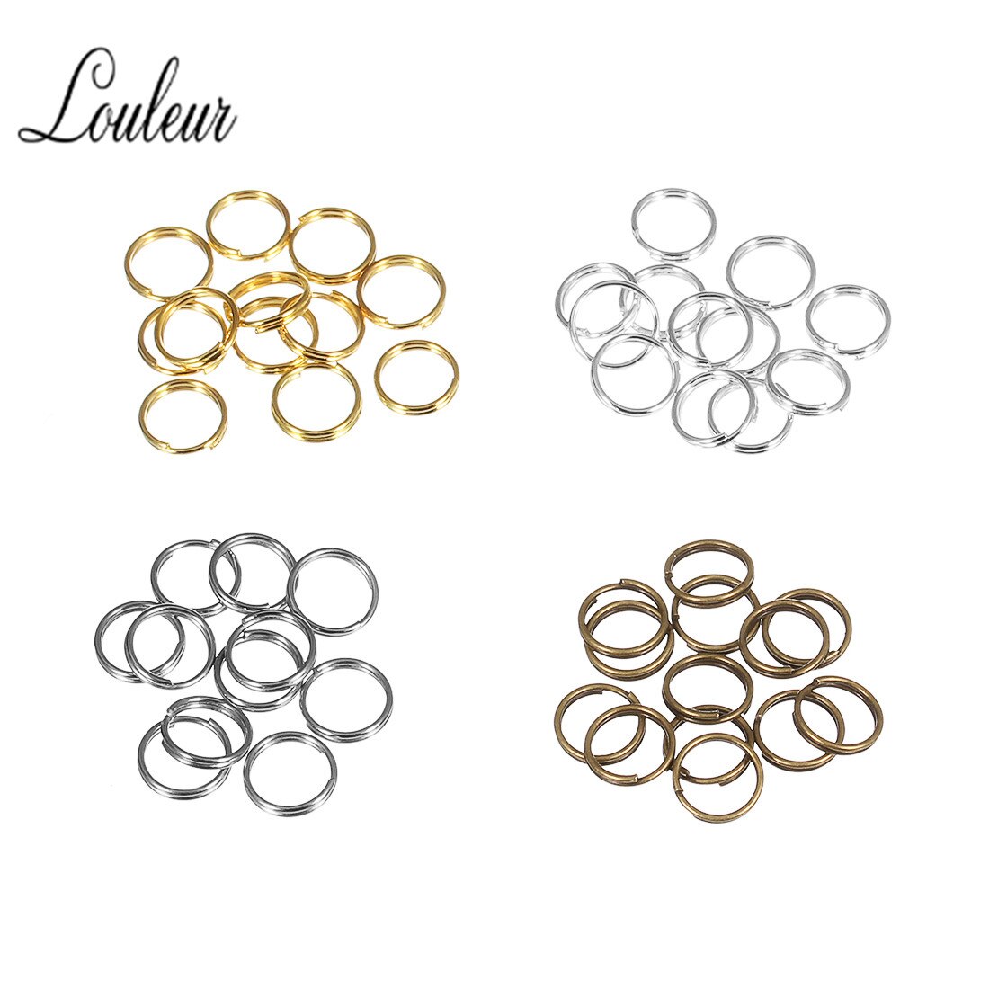 200pcs/lot 4 5 6 8 10 12mm Double Loops Open Jump Rings Split Ring Connectors for DIY Jewelry Making Finding Craft Accessory