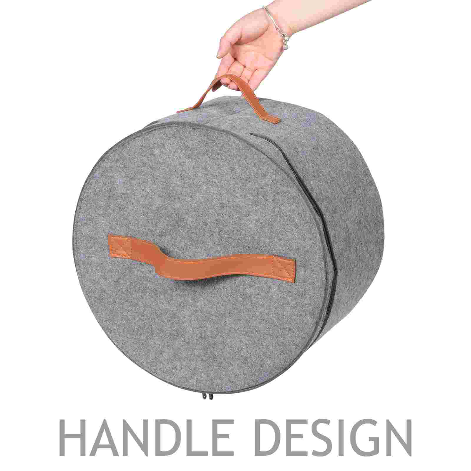 Bärbar hattförvaringslåda resa rund hink ganizer med lock non-woven tyg för filtstrandhattar klädtillbehör