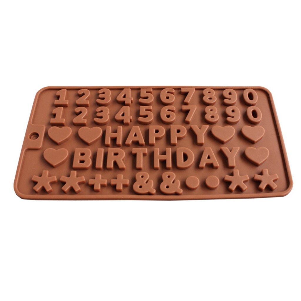 Tillykke med fødselsdagen chokolade mini gummy skimmel silikone non-stick chokolade gelé og slik skimmel kage bageform 8.3 x 4.5 in