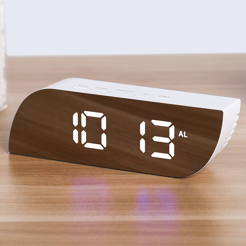 Led Houten Wekker Usb/Aaa Klokken Elektronische Desktop Klokken Horloge Tafel Desktop Decoratie Elektronische Digitale Klok