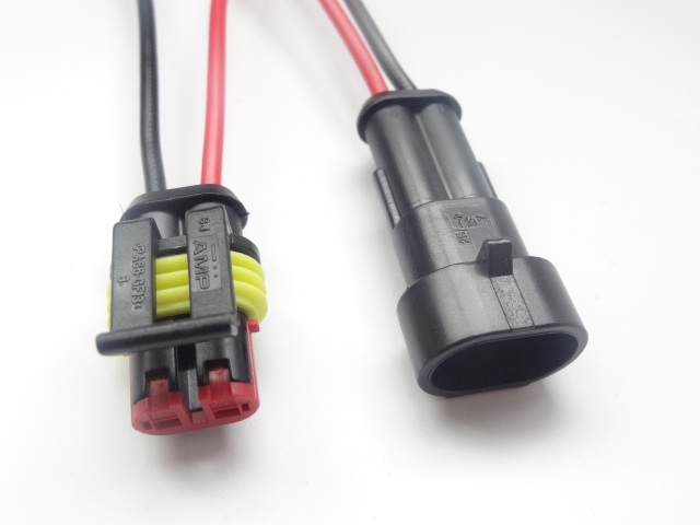 CHIZIYO 5 teile/los 2 Stift Auto Auto Fahrzeug Wasserdichte Elektrische Stecker Adapter W/Draht AWG Schwarz