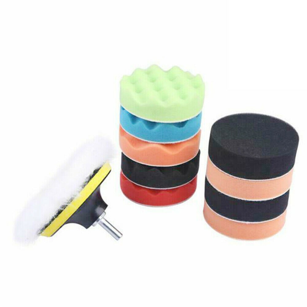 12Pcs 3 ''Auto Polish Foam Sponge Boor Polijsten Pad Kit Met M10 Boor Adapter Voor Polijstmachine Auto polijstmachine