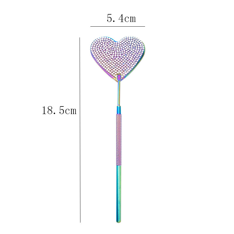 Specchio per ciglia multifunzione Specchio ingranditore in acciaio inossidabile con diamante per controllare le forniture per il trucco dell'estensione delle ciglia finte: giallo