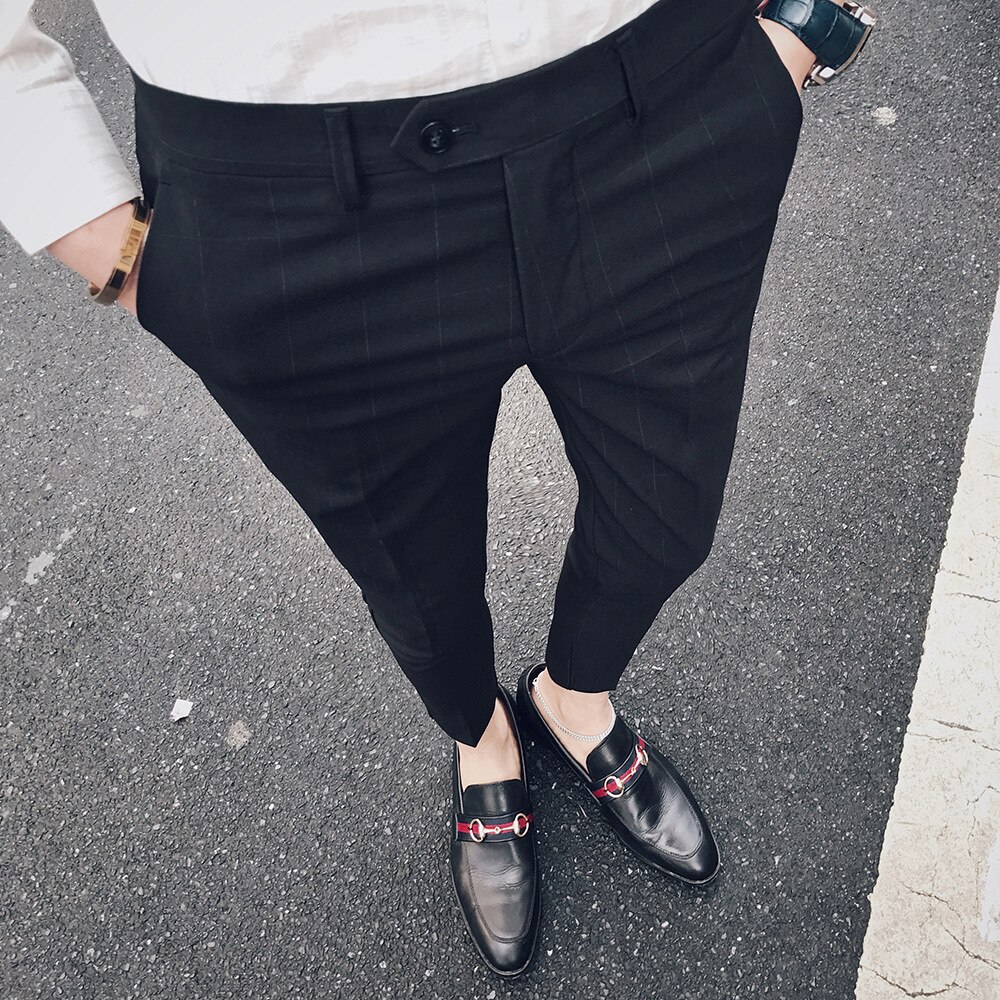 Kleding Mannen Voorjaar Puur Katoen Slim Fit Pak Broek/Mannelijke Zomer Leisure Suit broek 28-36