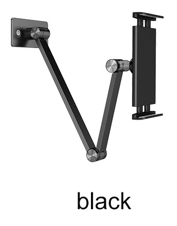 BW-1 Aluminium Keuken Tablet Wall Mount Arm Opvouwbaar Verstelbare 5-13 Inch Tablet Mobiele Telefoon Houder Voor Ipad Pro 12.9: black