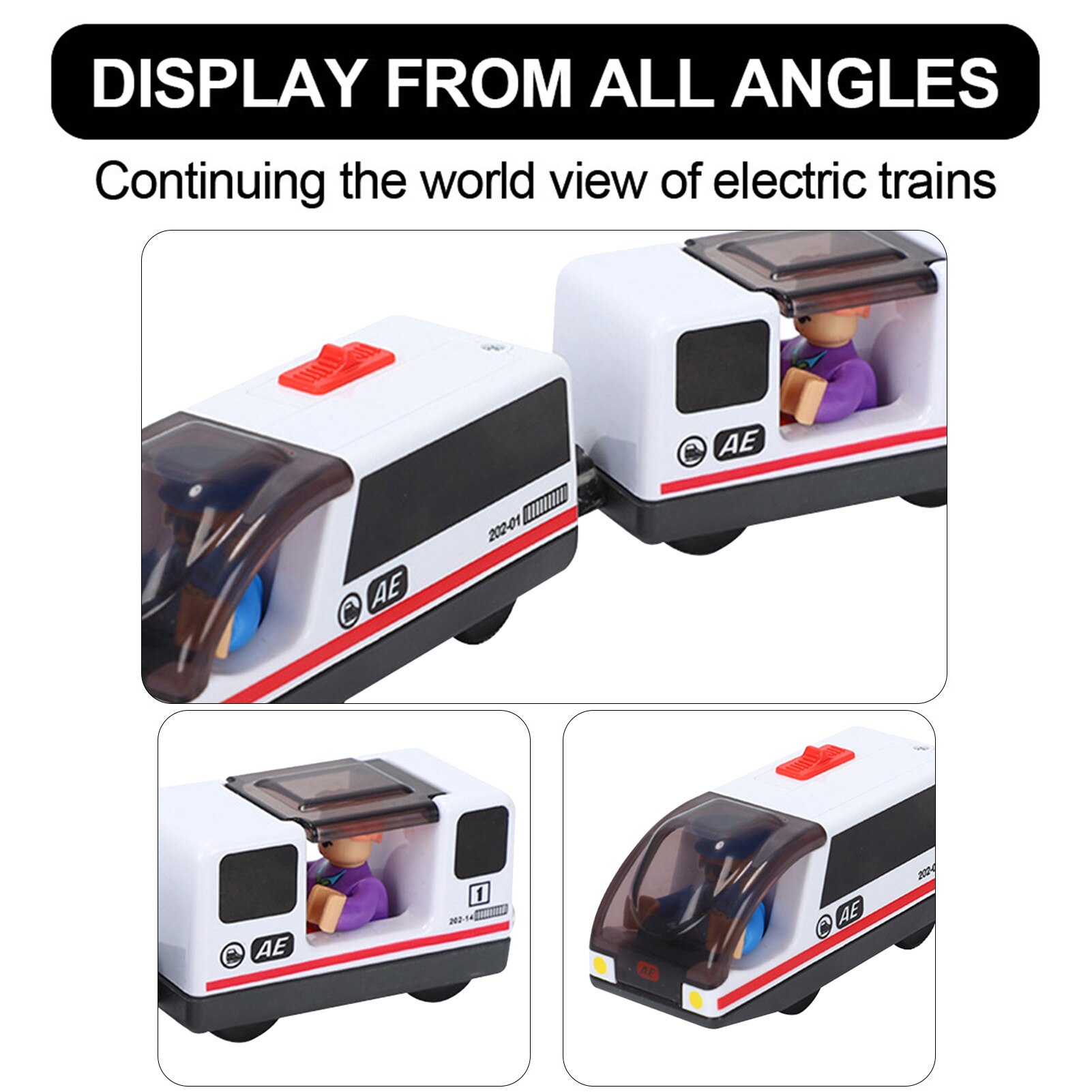 Magnetic Railway Locomotive Connected Electric Small Train Rail Toy Compatible With Wooden Track For Kids