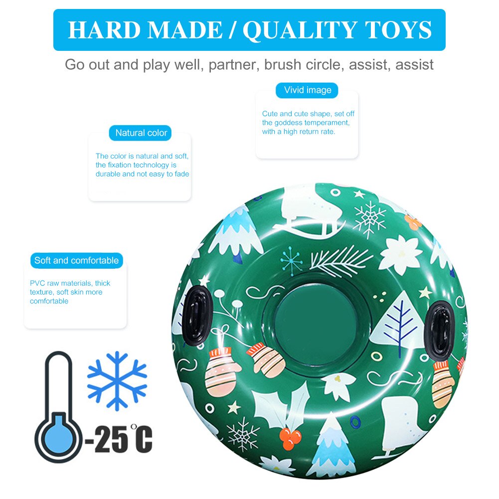 120cm Inflatable Ski Ring Skiing Board PVC Winter Inflatable Ski Circle Child Adult Outdoor Snow Tube Skiing Part Wear Resistant
