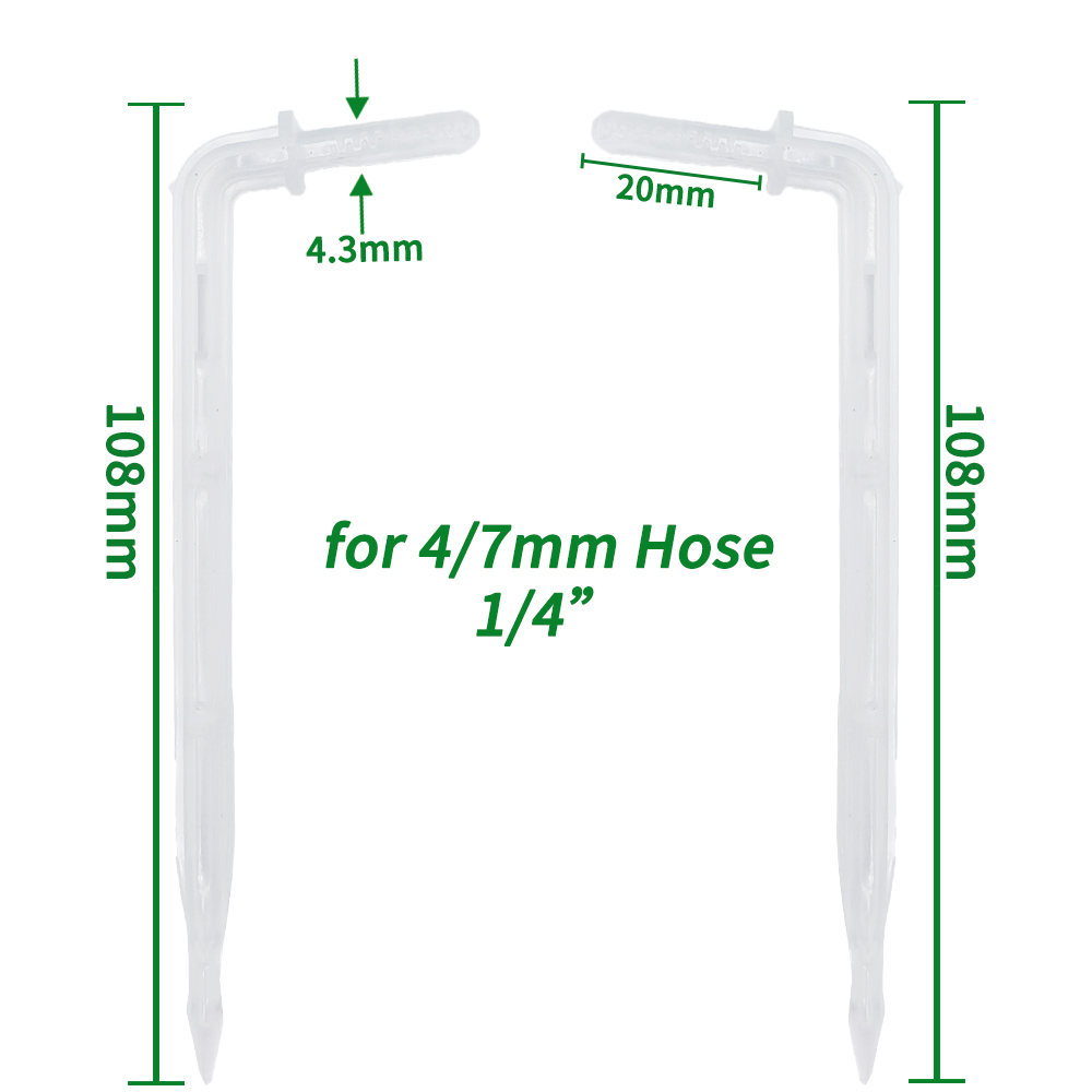 50x Garden 4/7mm Hose Transparent Bend Arrow Dripper 1/4'' Drip Emitter Water Saving Sprinkler Micro Irrigation Greenhouse