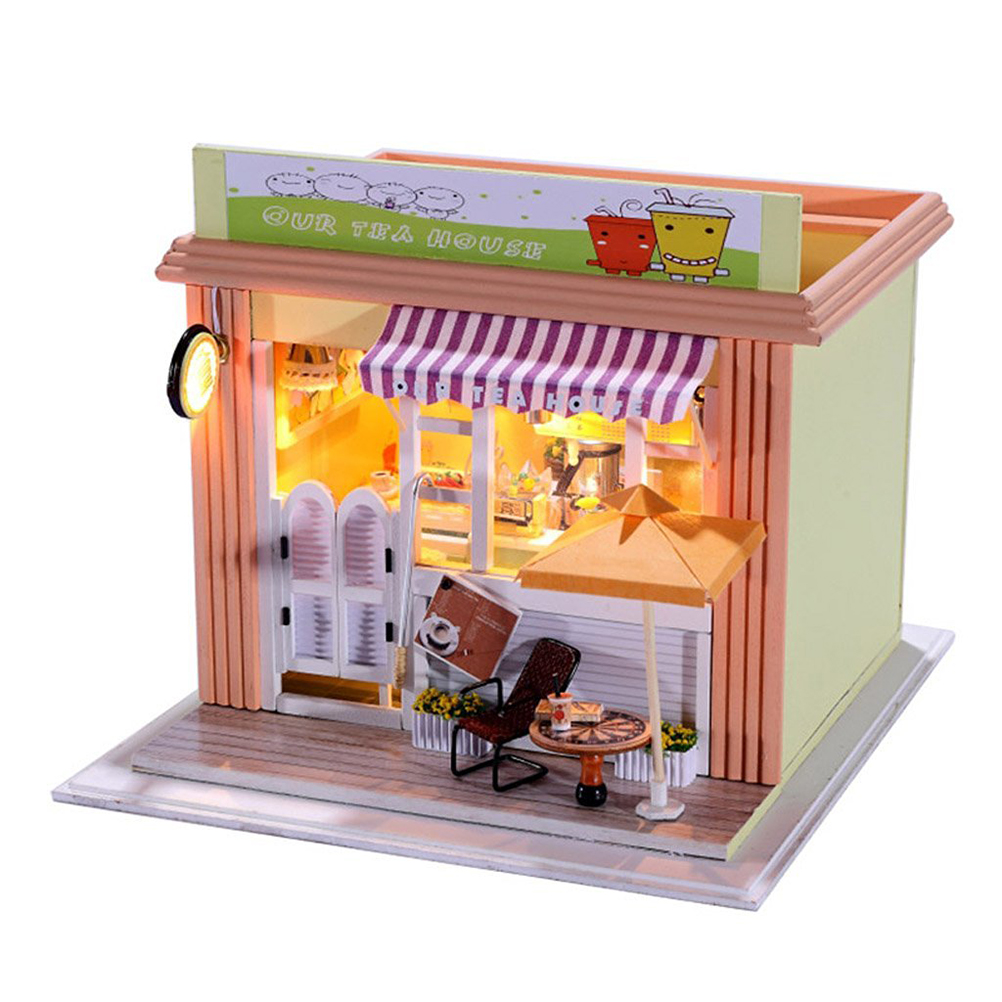 Hout Mini Huis Miniatuur Kit Diy Huis Kamer Met Meubilair Speelgoed Kids Handmake Diy Leuke Thee Huis