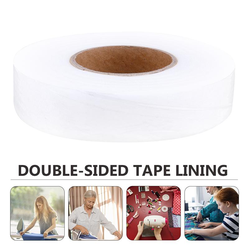 2Pcs White Double Sided Sewing Accessory Adhesive Tape Cloth Apparel Fusible Interlining Fabric Tape